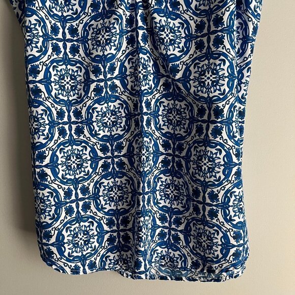 Mud Pie Whitney Sleeveless Tank Royal Blue China Garden Size Small - Picture 3 of 10